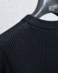 Stone Island Ribbed RWS Wool Knit Crew Neck Navy Blue