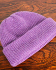 The Elder Statesman 100% Cashmere Watchman cap in Amethyst