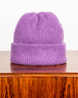 The Elder Statesman 100% Cashmere Watchman cap in Amethyst