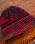 The Elder Statesman 100% Cashmere Watchman cap in Navy/Red