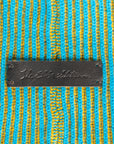 The Elder Statesman 100% Cashmere Watchman cap in Teal/Yellow