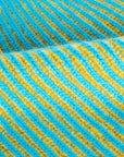 The Elder Statesman 100% Cashmere Watchman cap in Teal/Yellow