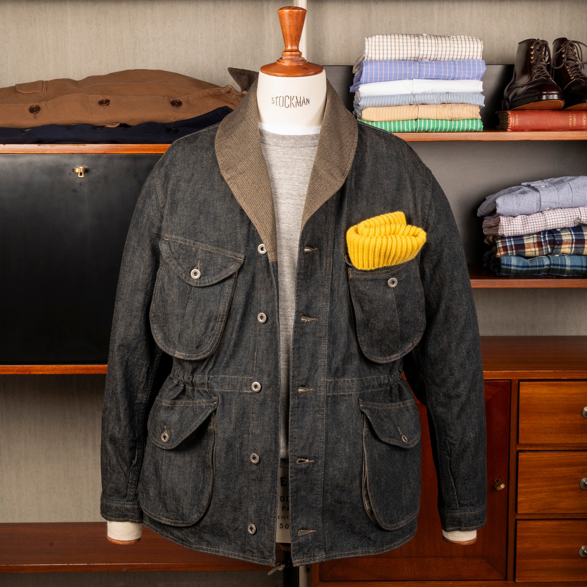 RRL Hugo Indigo Cotton-Linen Denim Field Coat – Frans Boone Store