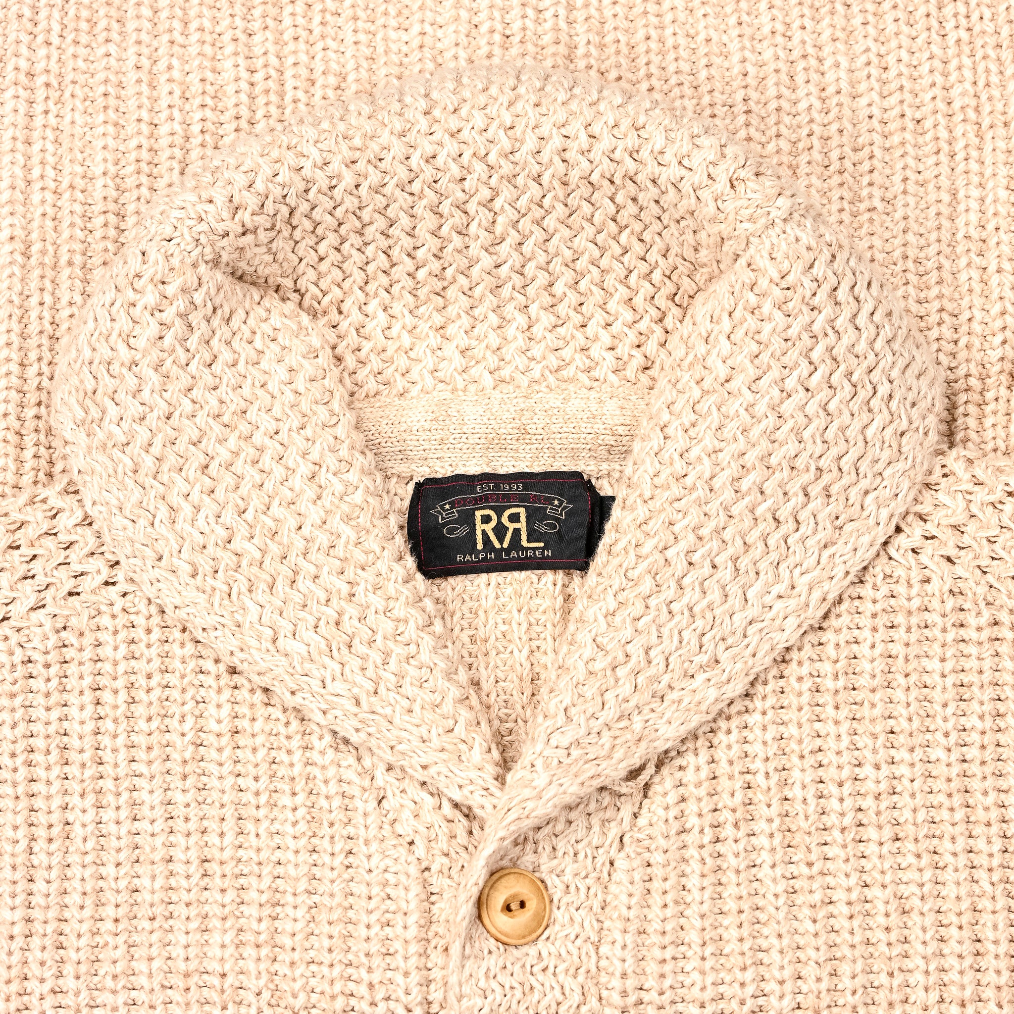 RRL Cotton-Linen Shawl Collar Cardigan Cream – Frans Boone Store