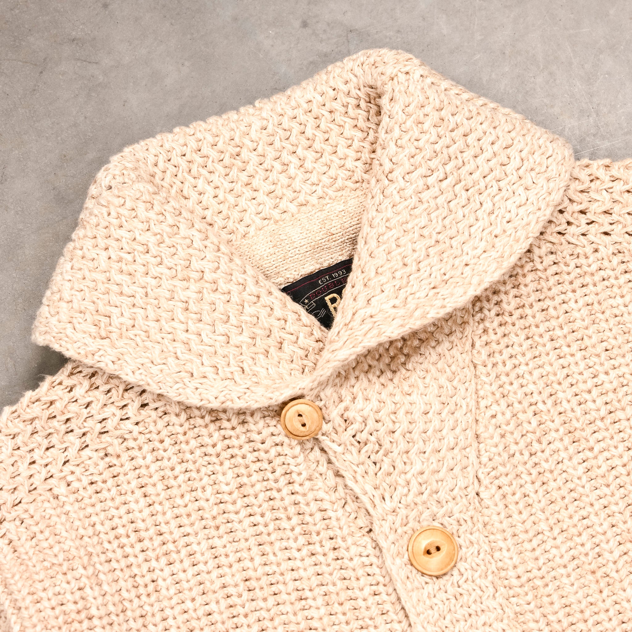 RRL Cotton-Linen Shawl Collar Cardigan Cream – Frans Boone Store