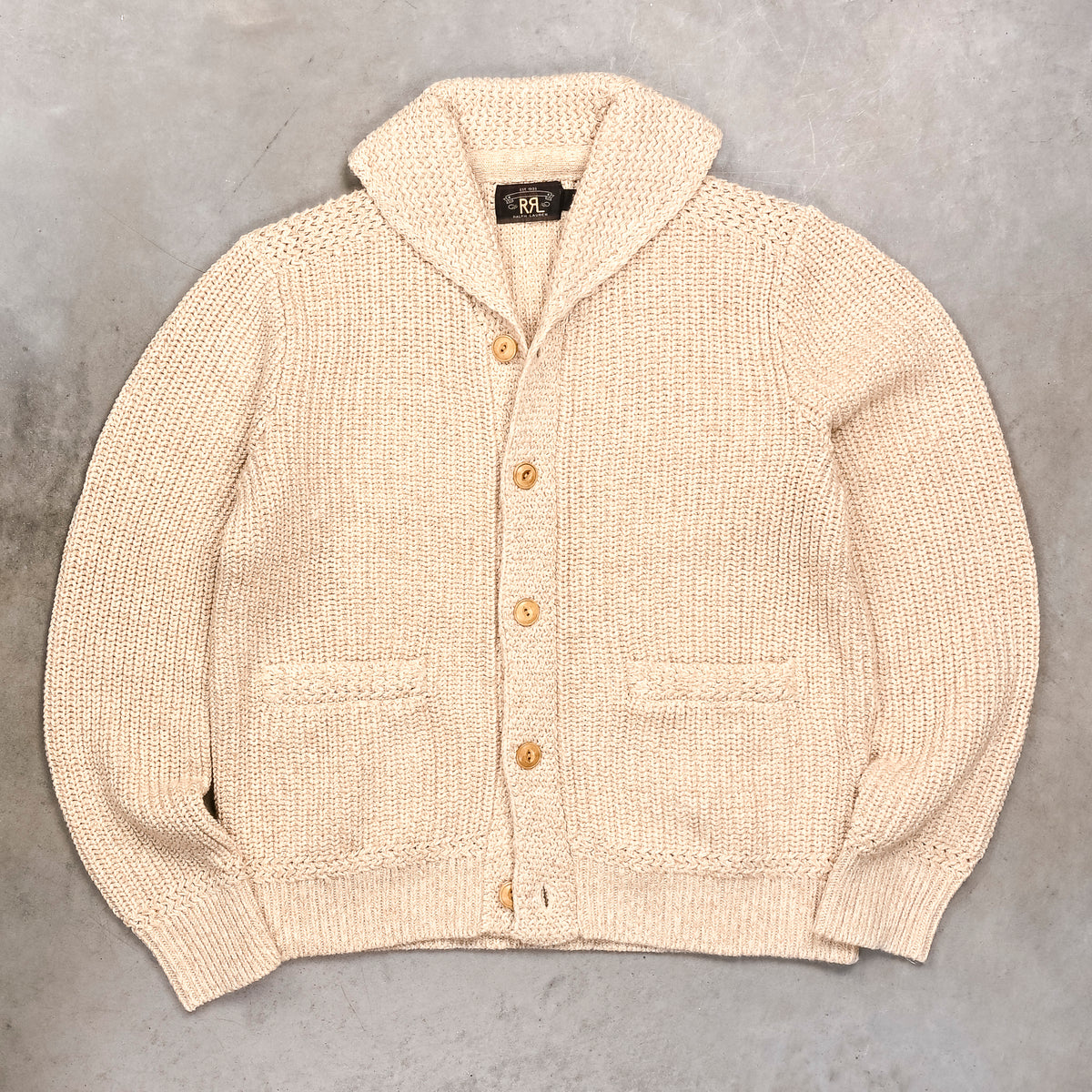 トップス RRL / cashmere 100 cardigan RRL-SHAWl-CARDIGAN-ECRU-