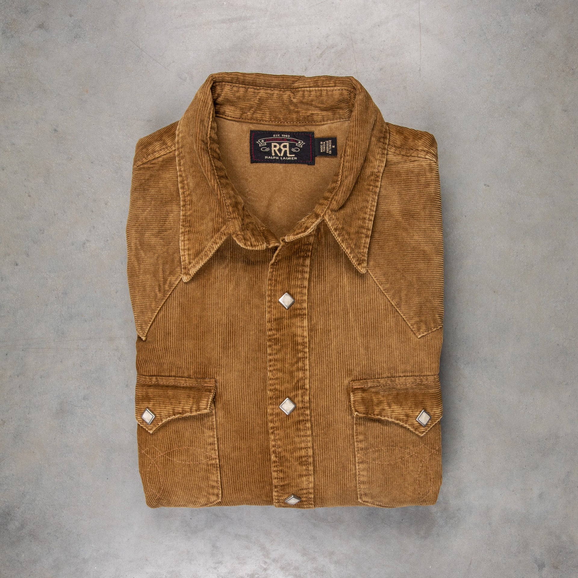 RRL Buffalo Western Corduroy Shirt Faded Tan - Main Image