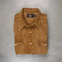 RRL Buffalo Western Corduroy Shirt Faded Tan
