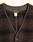 RRL Monroe Wool-Cotton Vest Brown Plaid
