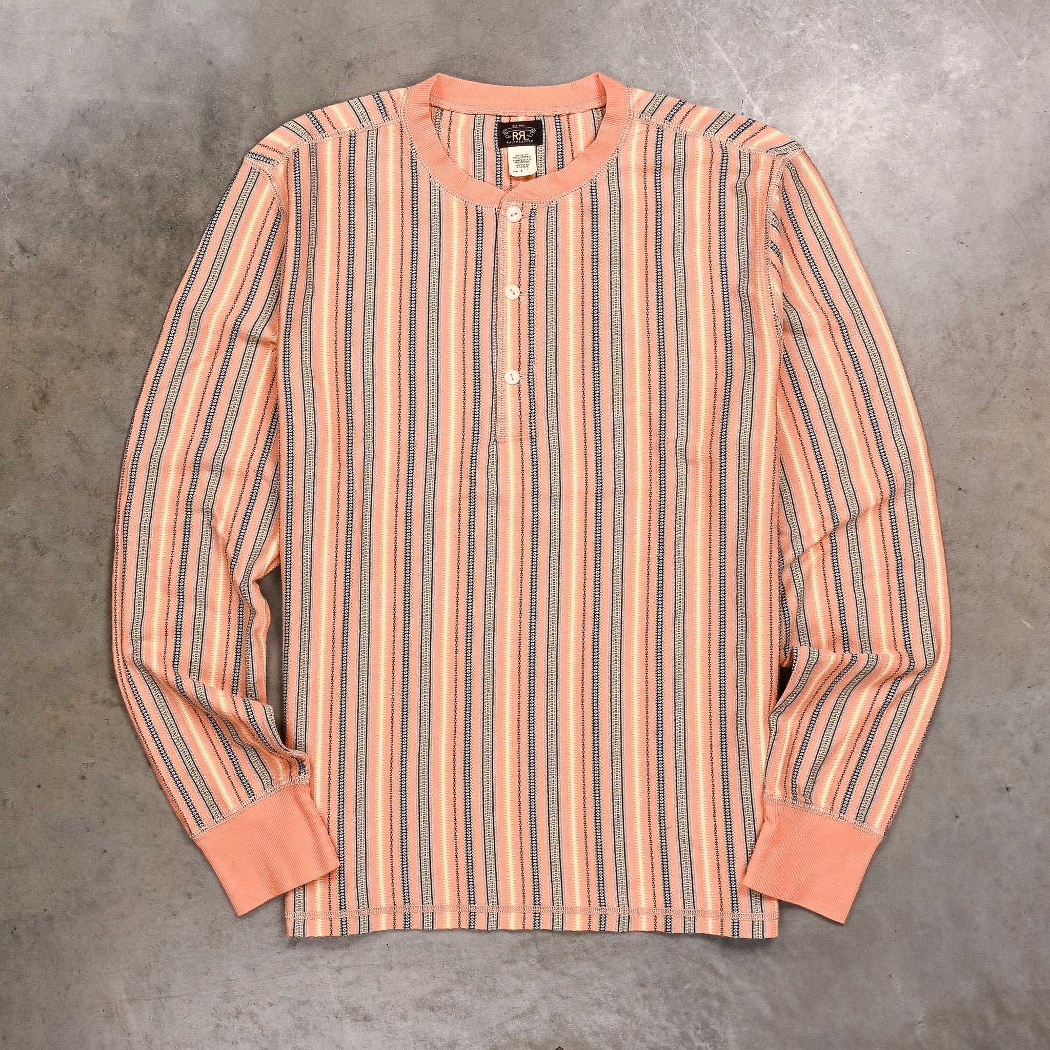RRL Rufus Jacquard Henley Shirt Striped – Frans Boone Store