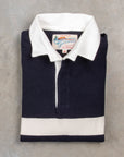 The Real McCoy's Climber's Striped Rugby Shirt Navy - Ecru