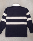 The Real McCoy's Climber's Striped Rugby Shirt Navy - Ecru