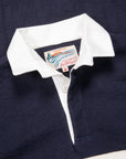 The Real McCoy's Climber's Striped Rugby Shirt Navy - Ecru
