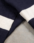 The Real McCoy's Climber's Striped Rugby Shirt Navy - Ecru