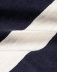 The Real McCoy's Climber's Striped Rugby Shirt Navy - Ecru