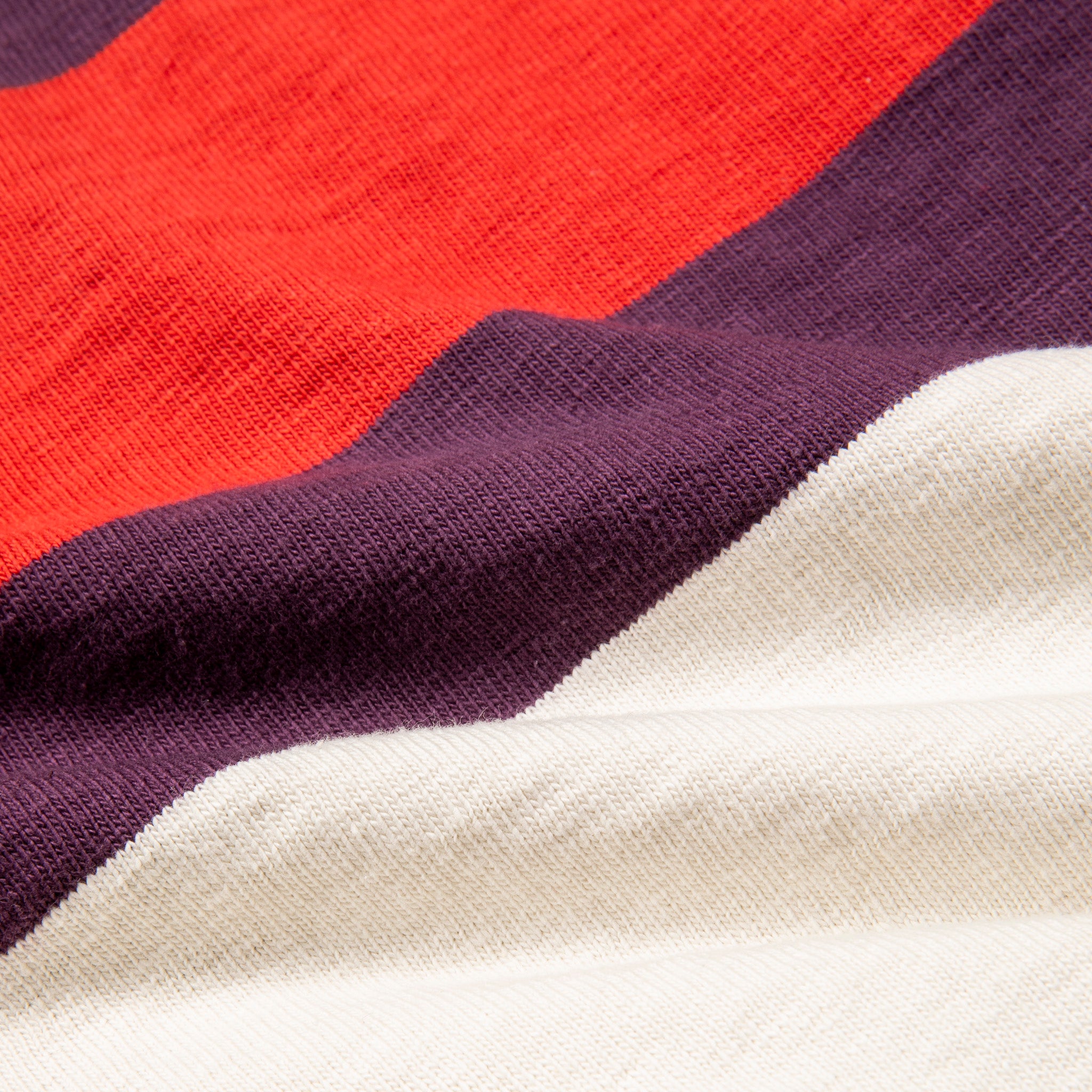 The Real McCoy's Climber's Striped Rugby Shirt Ecru - Purple