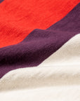 The Real McCoy's Climber's Striped Rugby Shirt Ecru - Purple