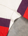 The Real McCoy's Climber's Striped Rugby Shirt Ecru - Purple