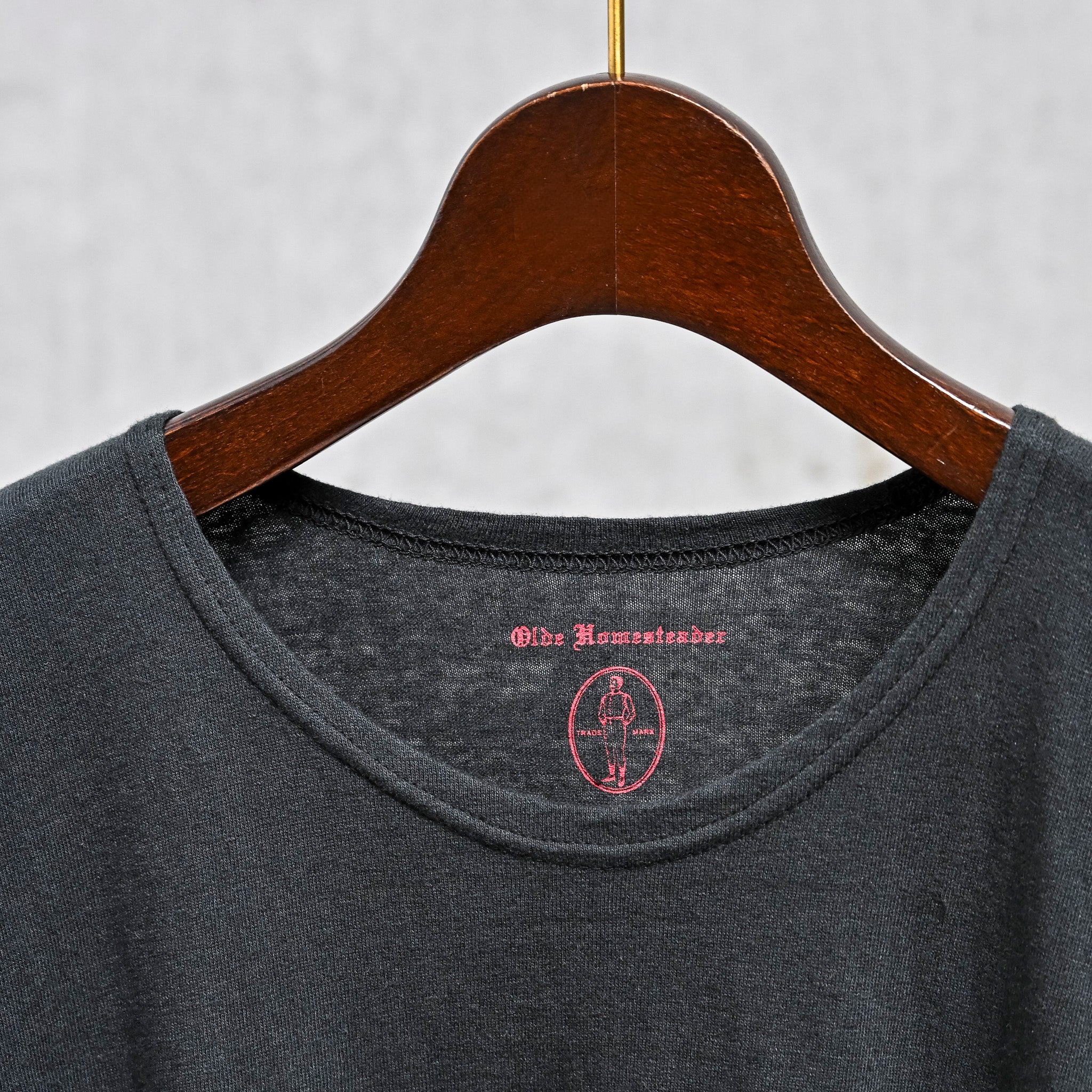 Olde steader RUSTIC JERSEY 黒 42 Olde Homesteader Extrafine Rustic Jersey Crew Neck Black – Frans