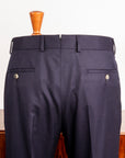 Caruso Pantaloni Super 120's Flannel Blu Notte