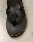The Real McCoy's Leather Arched Sandal Raw Black