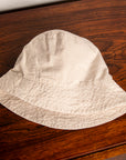 Engineered Garments Bucket Hat Beige Cotton Seersucker Stripe