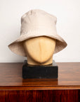 Engineered Garments Bucket Hat Beige Cotton Seersucker Stripe