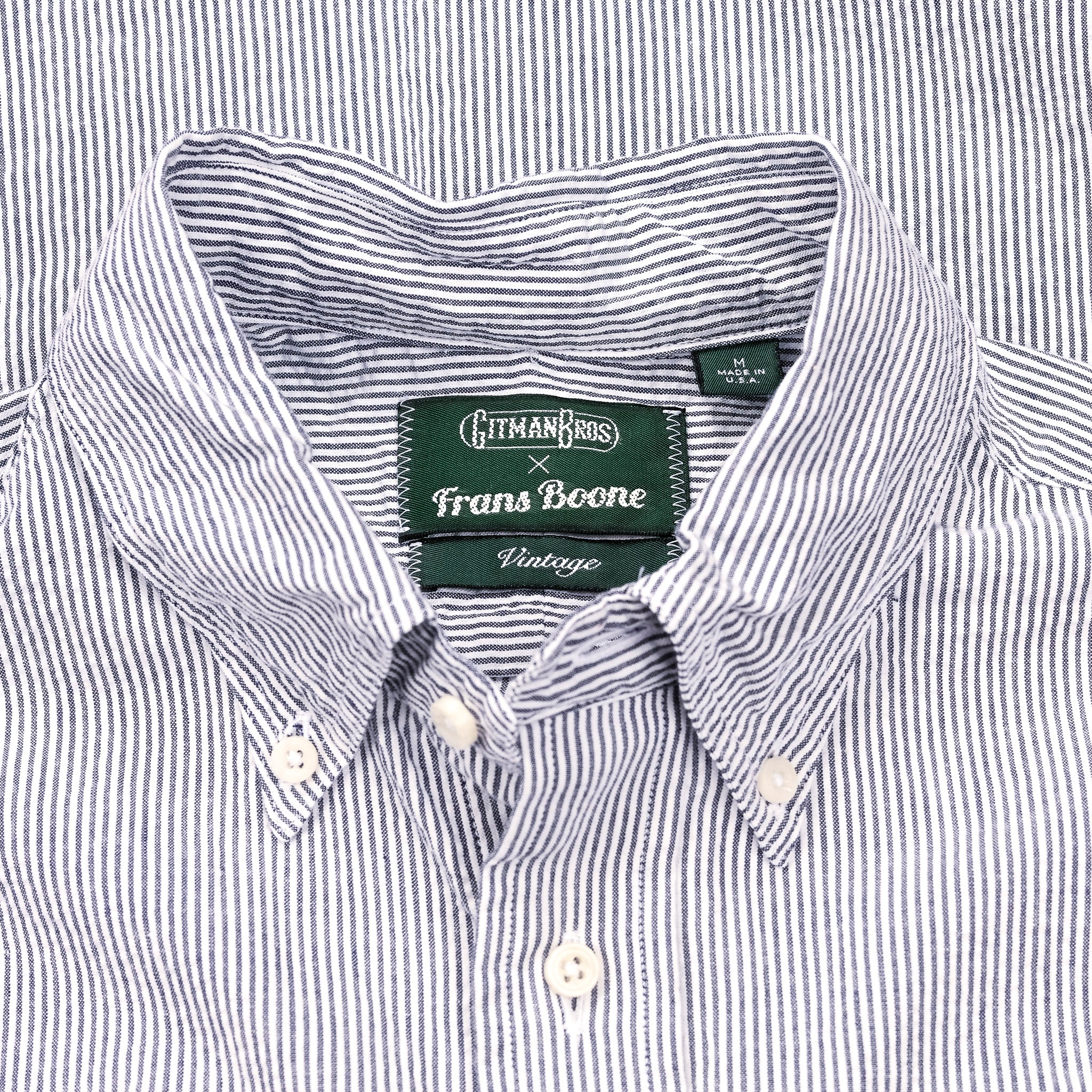 Gitman Vintage x Frans Boone Japanese Woven Stripe Seersucker Navy