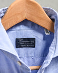 Finamore Gaeta Shirt Washed Oxford Sergio Collar in Midblue