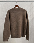 The Corona Utility KN001 Navy Crew Shetland Wool Mocha