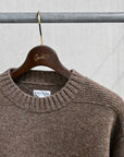 The Corona Utility KN001 Navy Crew Shetland Wool Mocha