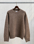 The Corona Utility KN001 Navy Crew Shetland Wool Mocha