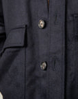 De Petrillo Shirt Jacket Wool and Cashmere Blu Scuro