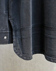 Olde H & Daughter Cotton Distressed Shirt Jacket Overcast