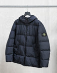 Stone Island Crinkle Reps NY Hooded Down Jacket Navy Blue