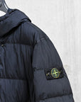 Stone Island Crinkle Reps NY Hooded Down Jacket Navy Blue