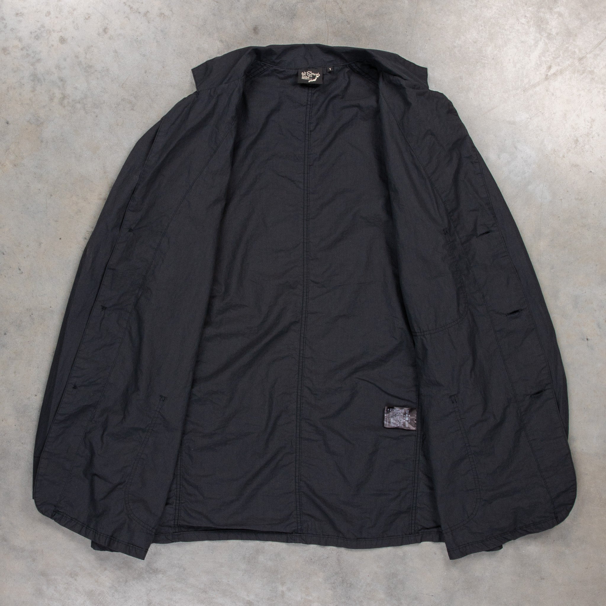 美品 オアスロウ ライト シンプル ワークジャケット ブラック スミクロ 1 orSlow(オアスロウ)LIGHT SIMPLE WORK JACKET ライトシンプルワーク