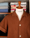 The Real McCoy's Cotton Pile Beach Shirt Brown