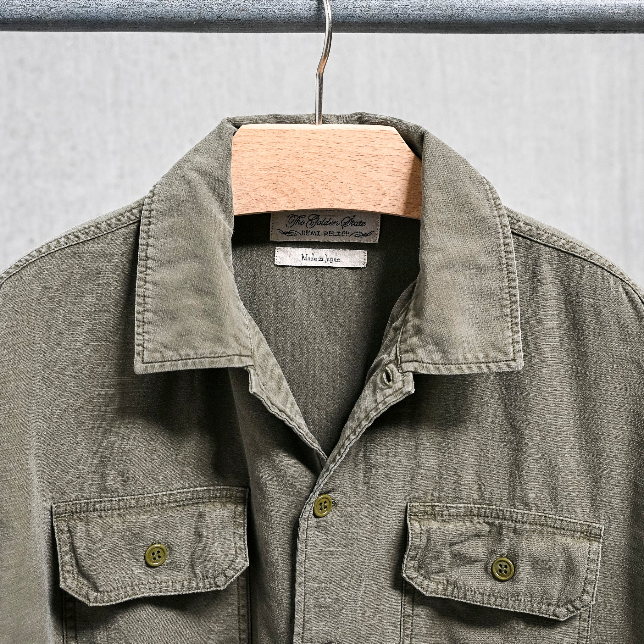 Remi Relief Wide Military Shirt S/S Khaki – Frans Boone Store