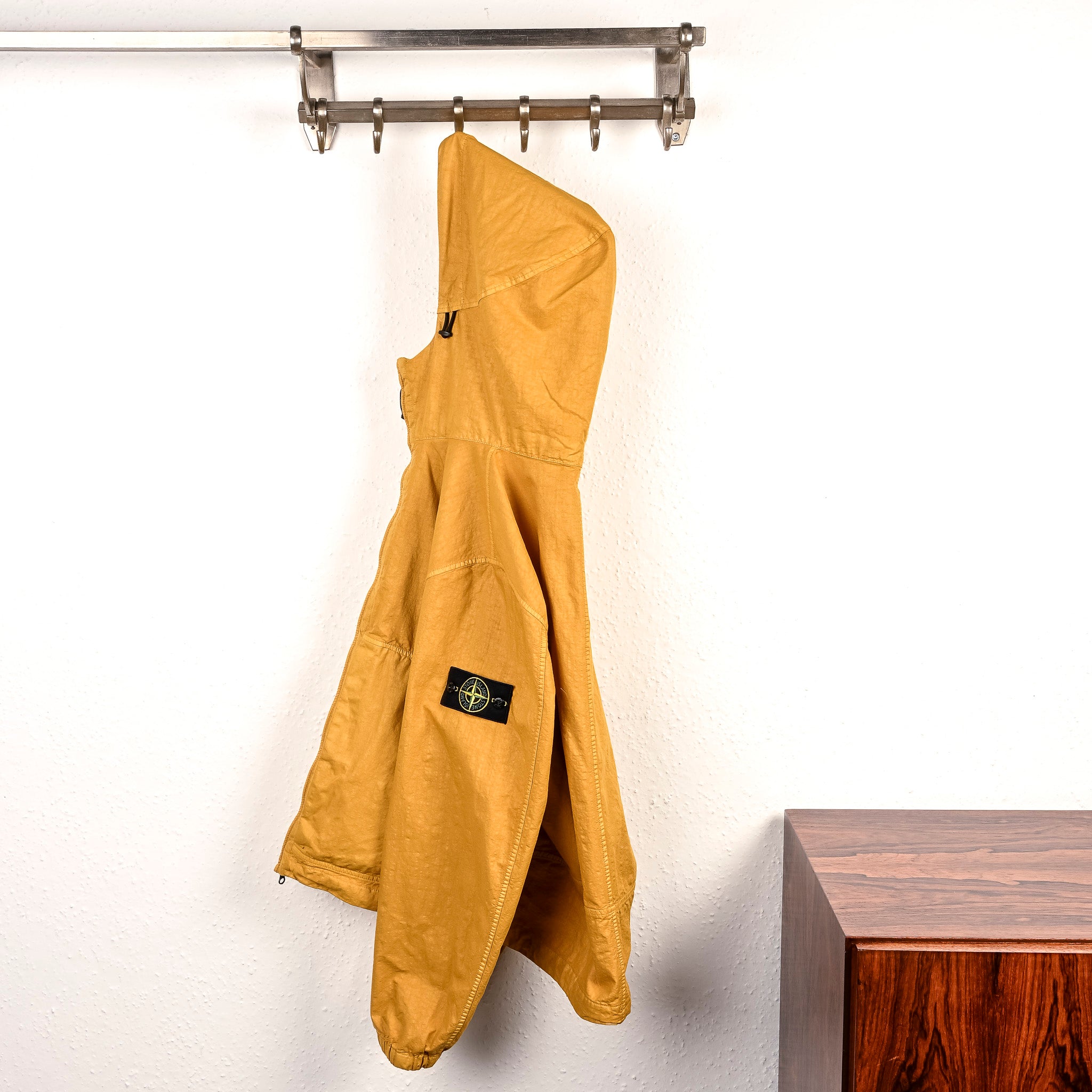 Stone Island Organic-Look Nylon Panama-TC Hooded Jacket Mustard