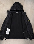 Stone Island Organic-Look Nylon Panama-TC Hooded Jacket Black