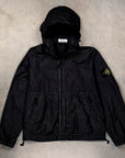 Stone Island Organic-Look Nylon Panama-TC Hooded Jacket Black