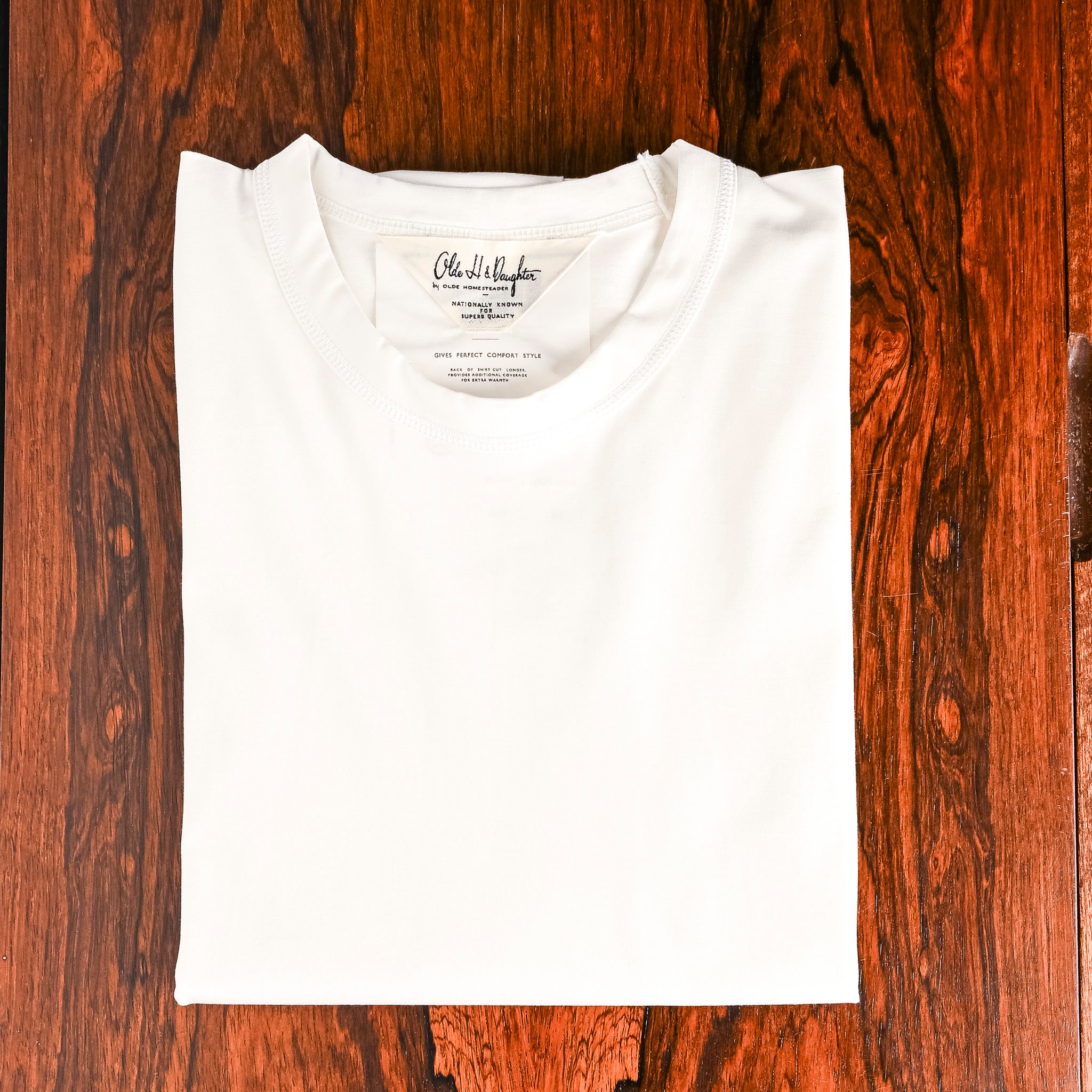 Olde H & Daughter Suvin Cotton Plain Stitch Crew Neck S/S Off 