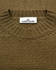 Stone Island Lambswool Basket Weave Sweater Military Green