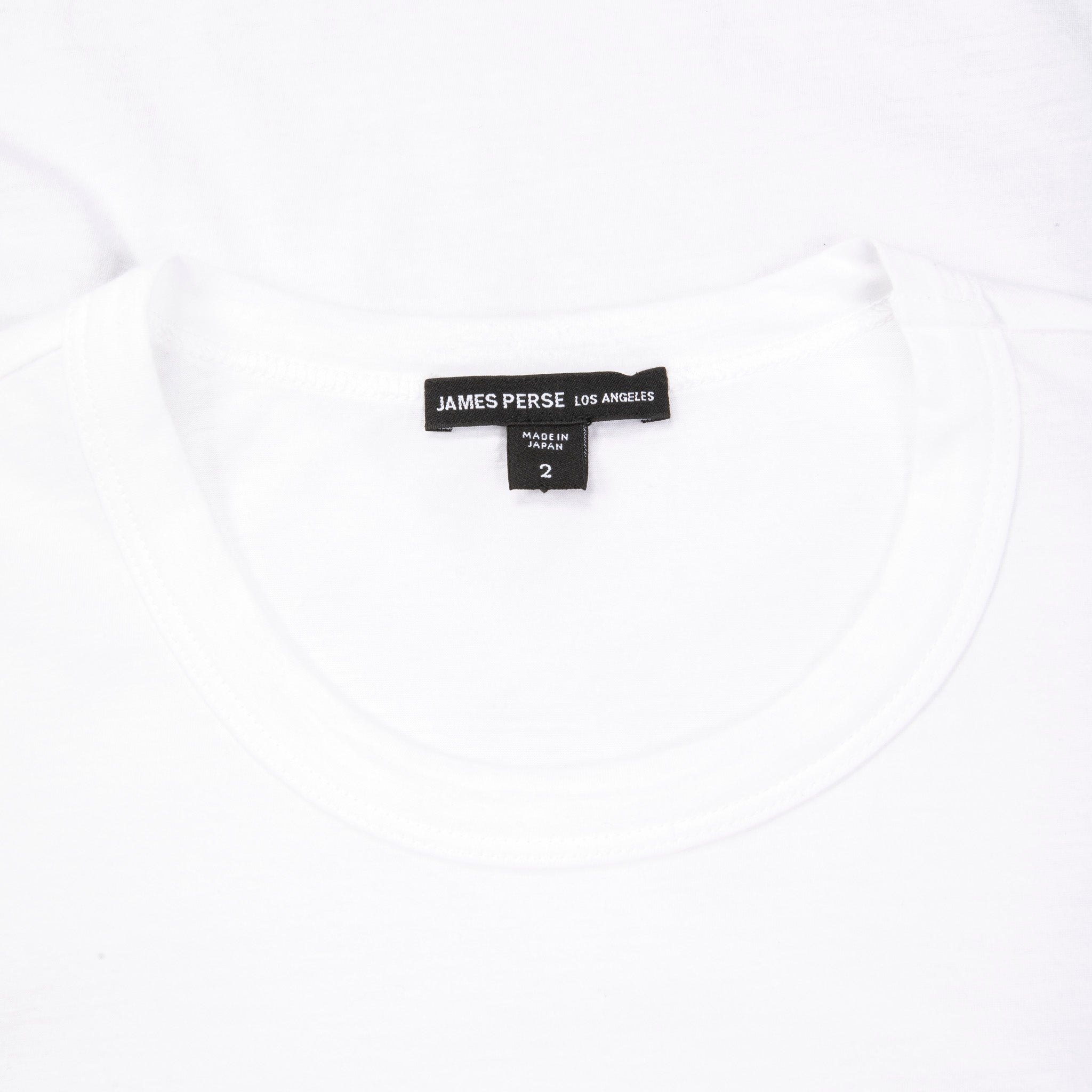 James Perse Elevated Lotus Jersey Long Sleeve Crew Neck Tee White