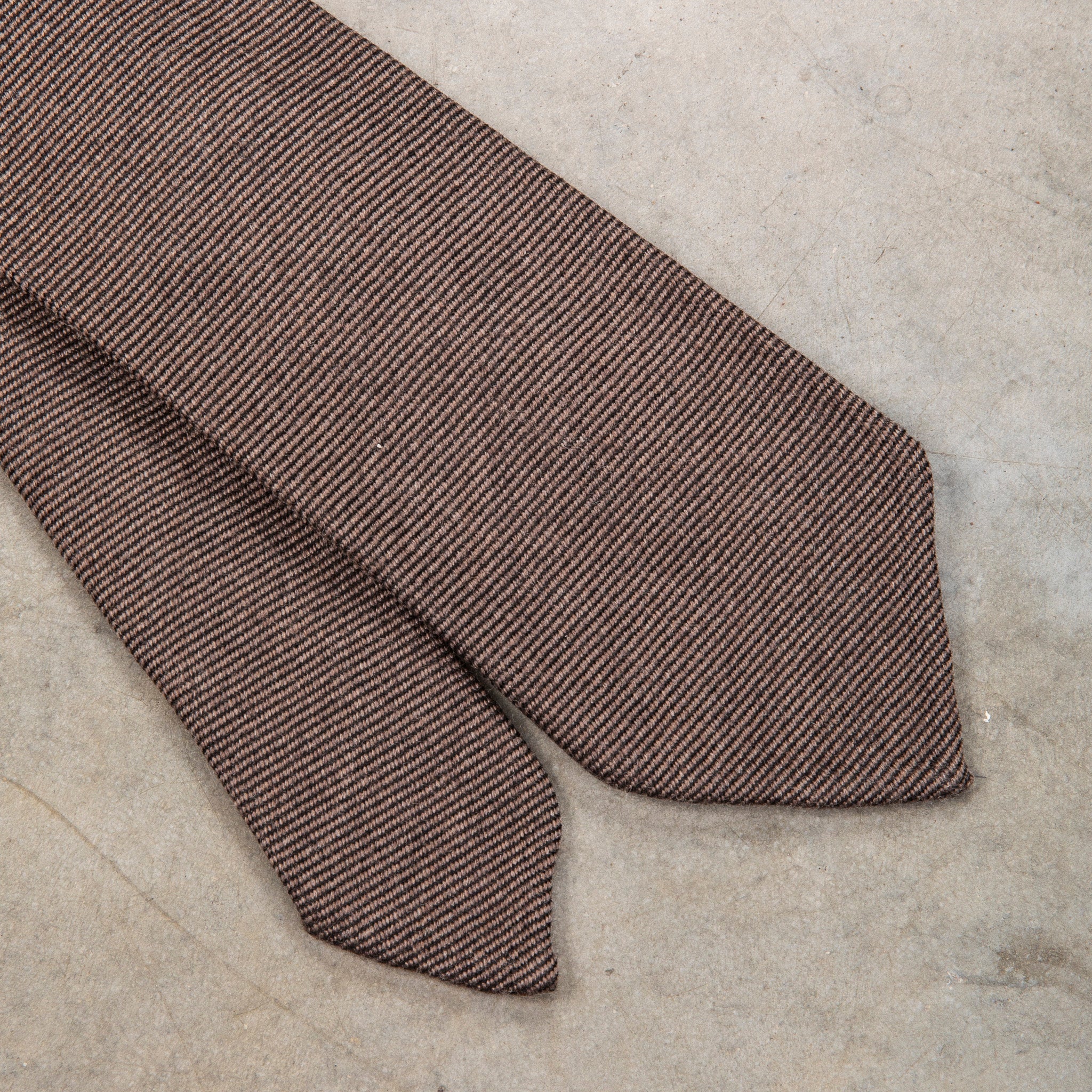 Cravate En Soie Sept Plis à Carreaux Tartan - Beige/marron - Made In Italy - Neuf