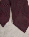 Finamore Cravatta "Sette Pieghe" Wool Silk Grenadine Bordo