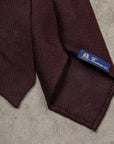 Finamore Cravatta "Sette Pieghe" Wool Silk Grenadine Bordo