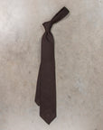Finamore Cravatta "Sette Pieghe" Wool Silk Grenadine Marrone