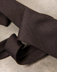 Finamore Cravatta "Sette Pieghe" Wool Silk Grenadine Marrone